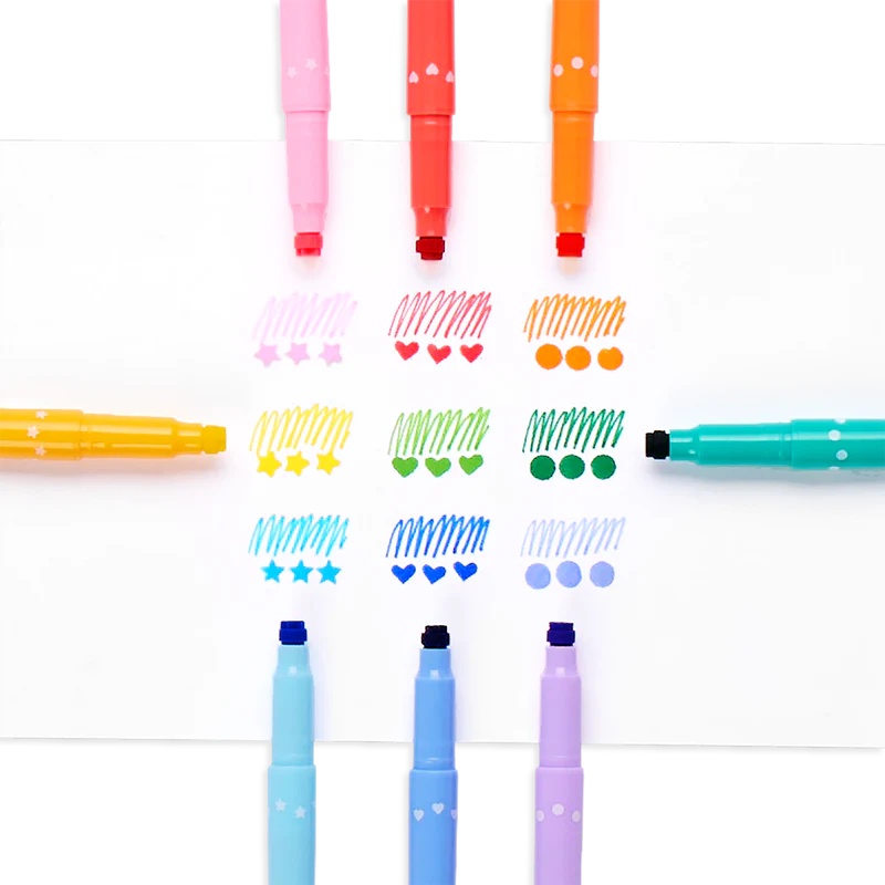 Confetti Stamp Double-ended Markers