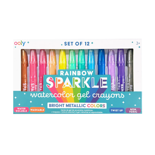 Rainbow Sparkle Metallic Watercolor Gel Crayons