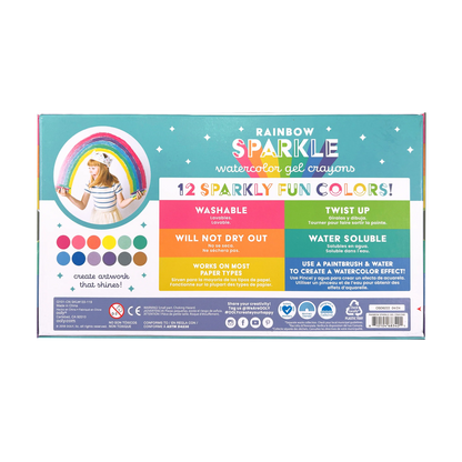 Rainbow Sparkle Metallic Watercolor Gel Crayons