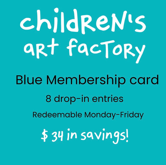 Blue Membership Punch Card: 8 Drop-in Entries Monday-Friday. Does not include weekends. $34 in savings.